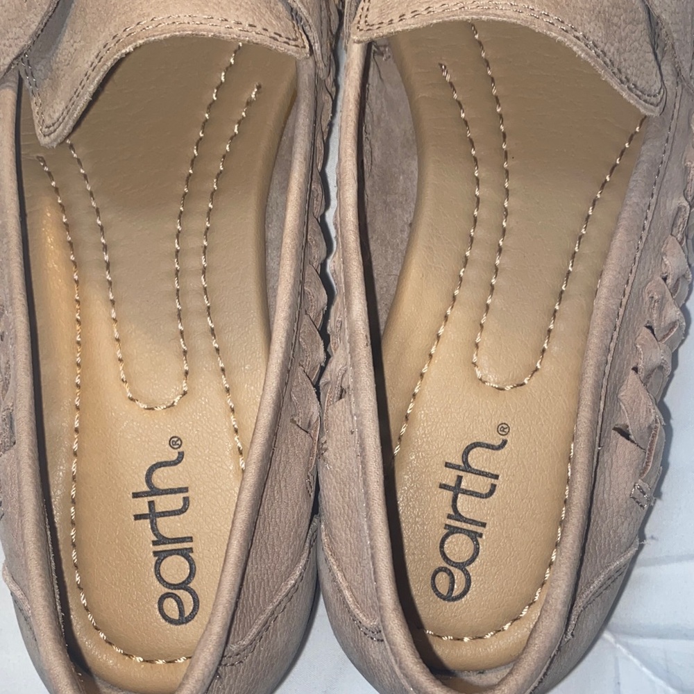 Earth Taupe Woven Slip-On Loafers View 4